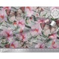 thumbnail image 3 of Soimoi Orange Rayon Fabric Stripe,Floral & Butterfly Printed Fabric 1 Yard 42 Inch Wide, 3 of 3