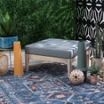 thumbnail image 2 of Linon Morningside Outdoor Acacia Wood Ottoman with Gray Cushion in Natural, 2 of 9