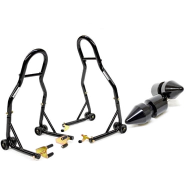 Venom Support de Levage de Roue avant et Arrière Combo pour Vélo de Sport et Motocyclette, Supports de Fourche et de Bras Oscillant, Supports de Paddock Compatibles avec Yamaha + Bobines Gratuites