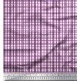 thumbnail image 1 of Soimoi Purple Modal Satin Fabric Window Pane Check Printed Craft Fabric by the Yard 42 Inch Wide, 1 of 3