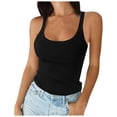 thumbnail image 1 of 2025 Women Spaghetti Strap Neck Mens Vests Sweater Ribbed Tank Tops Slim Vintage Top Fitted Camisole Basic Sleeveless Sweater Vests for Women Layering, 1 of 5