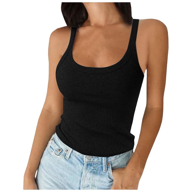 2025 Women Spaghetti Strap Neck Mens Vests Sweater Ribbed Tank Tops Slim Vintage Top Fitted Camisole Basic Sleeveless Sweater Vests for Women Layering