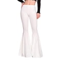thumbnail image 1 of Youkk Lightweight High Waist Bell Bottom Comfortable Multiple Sizes Available Trousers white S 1Set, 1 of 6