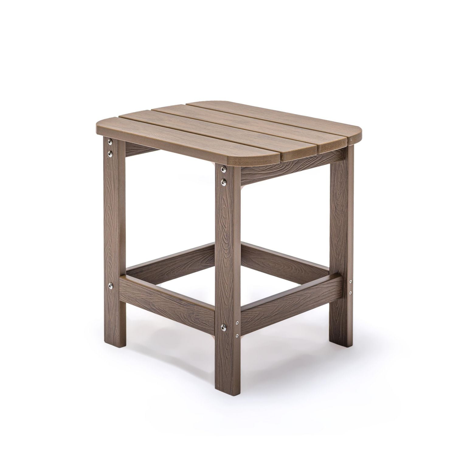 Table d’appoint Tanfly brun, pour usage intérieur et extérieur, en polycarbonate résistant aux intempéries