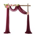 thumbnail image 1 of fastboy Ensemble de 2 Pcs Draperie d'Arche de Mariage Tissu Chiffon Élégant Rideau de Draperie pour Cour Mariage pour Mariage Rouge Vin, 1 of 6