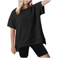 thumbnail image 1 of Plebaso T-shirts Surdimensionnés pour Garçons Filles Manches Courtes Décontractés T-Shirts Unis Enfants Col Rond Hauts Légers, 1 of 5