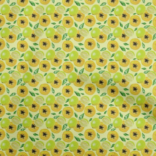 oneOone Rayon Lime Fabric Fruits Sewing Material Print Fabric By The Yard 56 Inch Wide