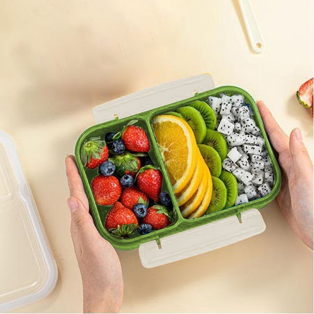Jpxdew Leakproof Food Container,Meal Prep Storage,3-Compartment Bento Box,8.85x6.29x2.75in