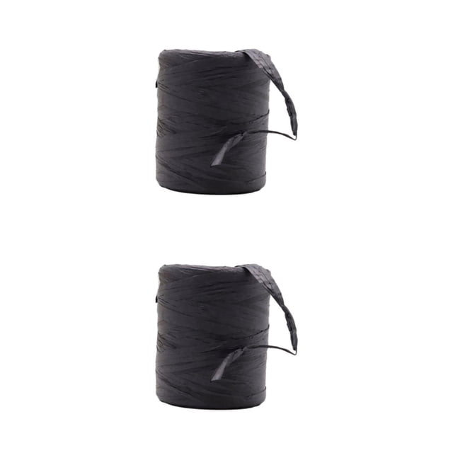 Baohd Fil de Raphia Robuste et Durable pour Bricolage Ruban en Papier Naturel Fil de Crochet Solide Noir 2Set