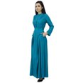 thumbnail image 2 of Bimba Robe Jilbab Unie à Manches Longues pour Femme, Col Mandarin, avec Poches, 2 of 5