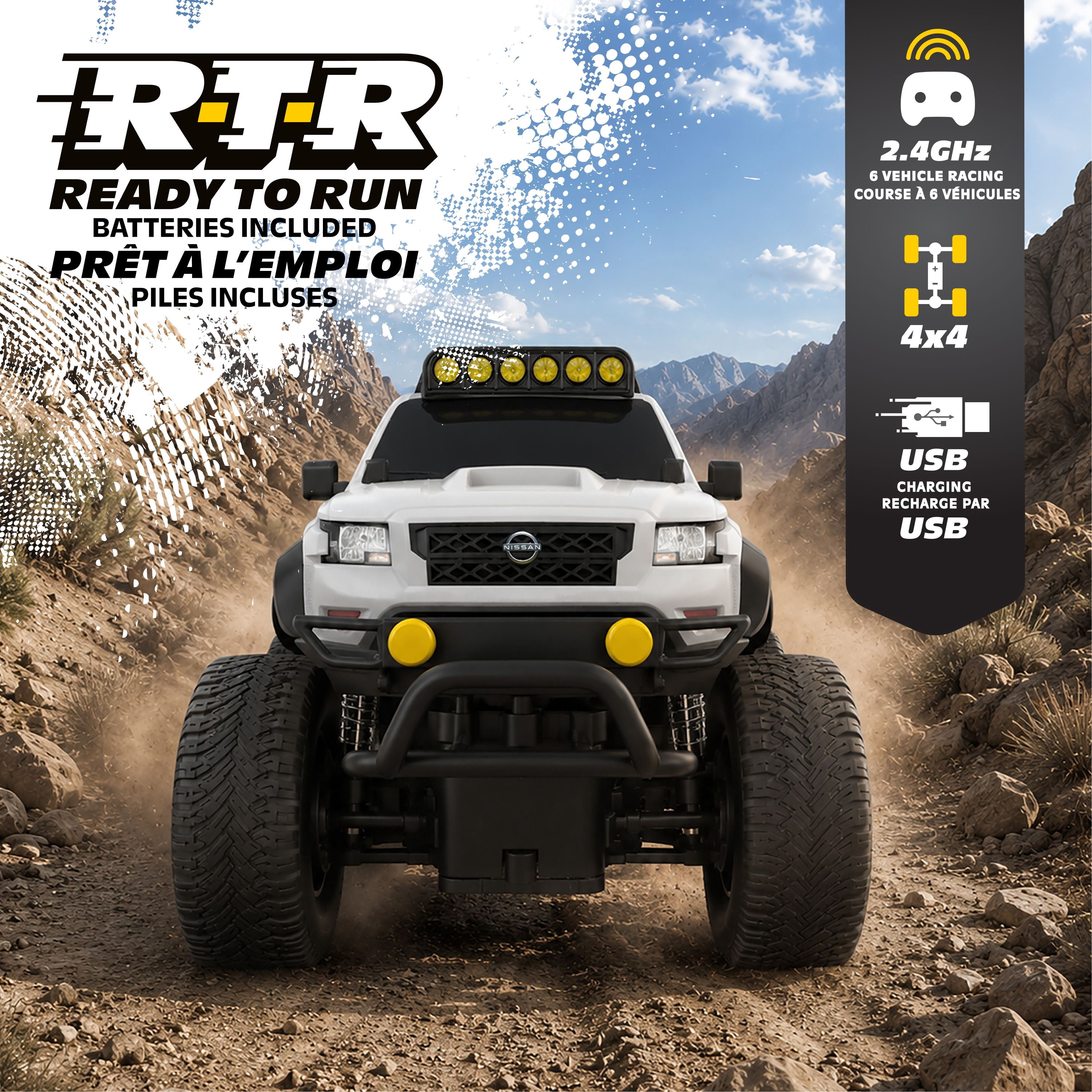 MotorDayz (1:16) Remote Control Nissan Frontier, White, R4-16T57U-WT-CA, Child
