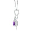 thumbnail image 2 of Angara Collier en Améthyste Naturelle - Pendentif Solitaire en Améthyste Ronde 1,7 ct Nœud Infini en Platine pour Femmes, 2 of 8