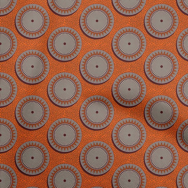 oneOone Velvet Orange Fabric Asian Block Sewing Craft Projects Fabric Prints By Yard 58 Inch Wide