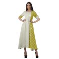 thumbnail image 1 of Moomaya Robe Midi en Viscose à Manches Courtes Imprimée Style Santoon à Taille à Cordon pour Femmes, 1 of 4