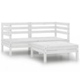 thumbnail image 1 of vidaXL 3 Piece Garden Lounge Set Solid Pinewood White, 1 of 5