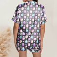 thumbnail image 4 of GDREDA Ensemble de Vêtements de Nuit Coupe Ample Ensemble de pyjamas pour Femmes Pâques Mignon Imprimé Chemise à Manches Courtes Boutonnée Ensemble de Pyjama Shorts pyjamas Femmes Ensembles de Pyjama pyjamas Noir,P, 4 of 5