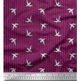 thumbnail image 1 of Soimoi Poly Georgette Fabric Stripe & Stork Bird Fabric Prints By Yard 42 Inch Wide, 1 of 3