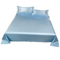 thumbnail image 2 of Amzcrzy Ensemble de Draps en Soie Glacée Drap en Soie Glacée Taie d'Oreiller Ensemble 3 Pcs - et Drap en Soie Glacée Luxueux et Doux Convenant à Toutes les Saisons Tissu en Soie Glacée Frais Lavable à la Machine, 2 of 9