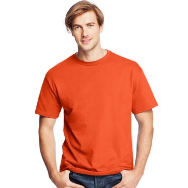 Hanes T-shirt à Manches Courtes pour Hommes 5,2 oz, Poids Lourd, TG, Orange