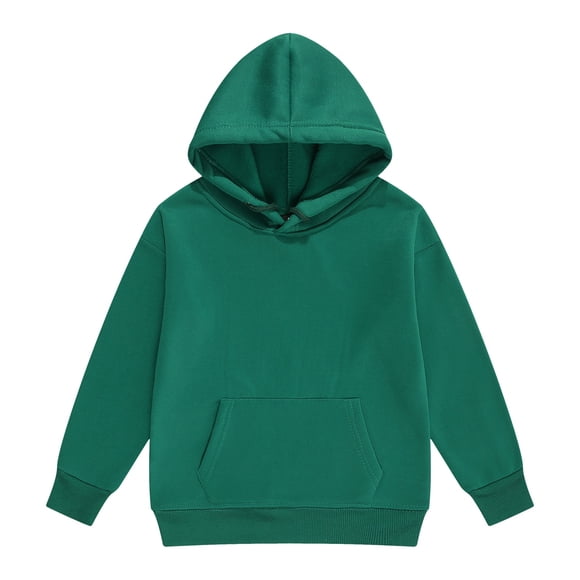 GPOECD Boys Girls And Toddlers Pullover Hoodie Sweatshirts Kids Hoodies Winter Sportswear For Children Green,6-7 Years