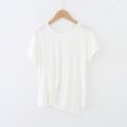 thumbnail image 2 of Birdeem Womens Round Neck Not Irregular Solid Color Short Sleeved Loose T-Shirt Short Sleeved Round Neck Top/Shirt, 2 of 12
