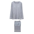 thumbnail image 1 of Besolor Pyjama Décontracté pour Femmes, Ensemble 2 Pcs, Haut à Col Ras du Cou Doux à Manches Longues et Pantalon, Tenue de Nuit Pjs avec Coussinet, 1 of 7