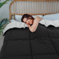 thumbnail image 4 of PiccoCasa Twin Soft Lightweight Down Alternative Comforter Black&Light Gray, 4 of 7