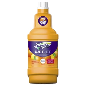 Swiffer WetJet Remplissage multi-usages de sol et de solution de nettoyage liquide en bois franc, avec Febreze Sweet Citrus & Zeste, 1.25 Litres