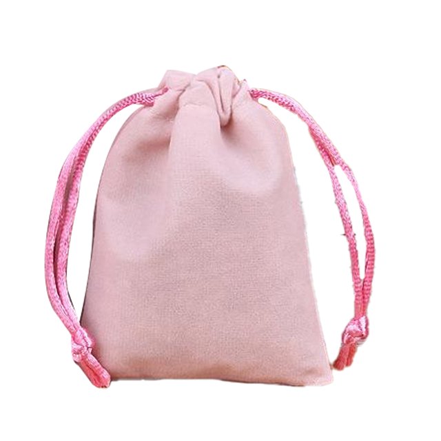 Jewellery Pouch Small Drawstring Bags Bracelet Packaging Display Goodies Presents Mobile Phone Storage Gifts Solid Pouches Pink-15*20
