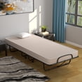 thumbnail image 3 of Patiojoy Folding Bed Frame Portable Guest Bed with Wheels & Memory Foam for Spare Bedroom Office Beige, 3 of 6