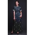 thumbnail image 2 of Bimba Robe Longue Maxi en Rayonne Imprimée de Feuilles de Pacanier pour Femmes avec Fente Latérale - X-Grand, 2 of 6