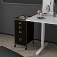 thumbnail image 3 of Vertical 2-Drawer File Cabinet with Wood Top – Fabric Filing Cabinet for A4/Letter Hanging Files | Under Desk Storage (40x40x67 cm) | Lockable 360° Swivel Casters, 3 of 6