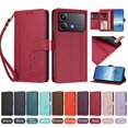 thumbnail image 4 of Four Leaf Clover Flip Cover for Xiaomi Poco X6 Pro Leather Wallet Case with Kickstand Red, 4 of 6