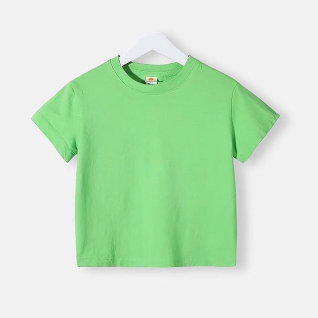 Rbaofujie T-Shirt à Manches Courtes pour Enfants T-Shirt Doux Col Rond en Coton pour Garçons et Filles