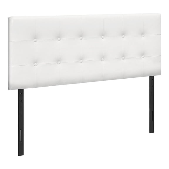 Monarch Specialties Lit, Tête De Lit Seulement, Taille Réelle, Chambre À Coucher, Rembourré, Pu D'aspect Cuir, Blanc, Transitionnel