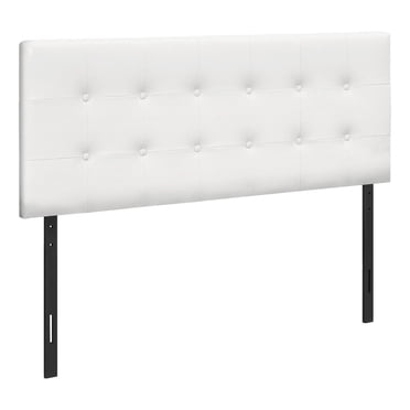 Monarch Specialties Bed, Headboard Only, Full Size, Bedroom, Upholstered, Pu Leather Look, White, Transitional
