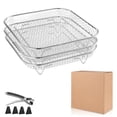 thumbnail image 1 of XYAIYT Upgrade Stackable Dehydrator Racks Air Fryers Oven Pressure Cookers 4.2QT to 6.8QT Stainless Steel Easy to Clean Includes Tongs for Cooking, 1 of 1