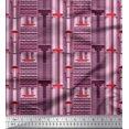 thumbnail image 1 of Soimoi Velvet Fabric Buildings Architectural Fabric Prints by Yard 58 Inch Wide, 1 of 5