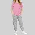 thumbnail image 3 of Qtocio Big Girls 2 Piece Outfits Solid Color Short Sleeve Tee Tops and Long Pants Casual Daily Style Lightweight Soft Summer Matching Set for Kids, 3 of 5