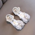 thumbnail image 2 of FhsagQ Winter Shoes Girls Shoes Boots Size 4 Bow Metal Pearl Rhinestone Color Matching Gradient Spring Shoes for Girls Kids Shoes Boots Size 10 Girls Toddler Girls Winter Shoes Silver Size 27, 2 of 4