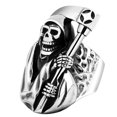 thumbnail image 1 of EeaseCA 1PC Alloy Ring Reaper Scythe Ring Fierce Skull Ring Personalized Retro Ring, 1 of 8