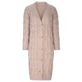 thumbnail image 4 of CEHVOM Femmes Décontracté Uni Tricot Cardigan Ample Manches Longues Chandails Hauts Liquidation, 4 of 6