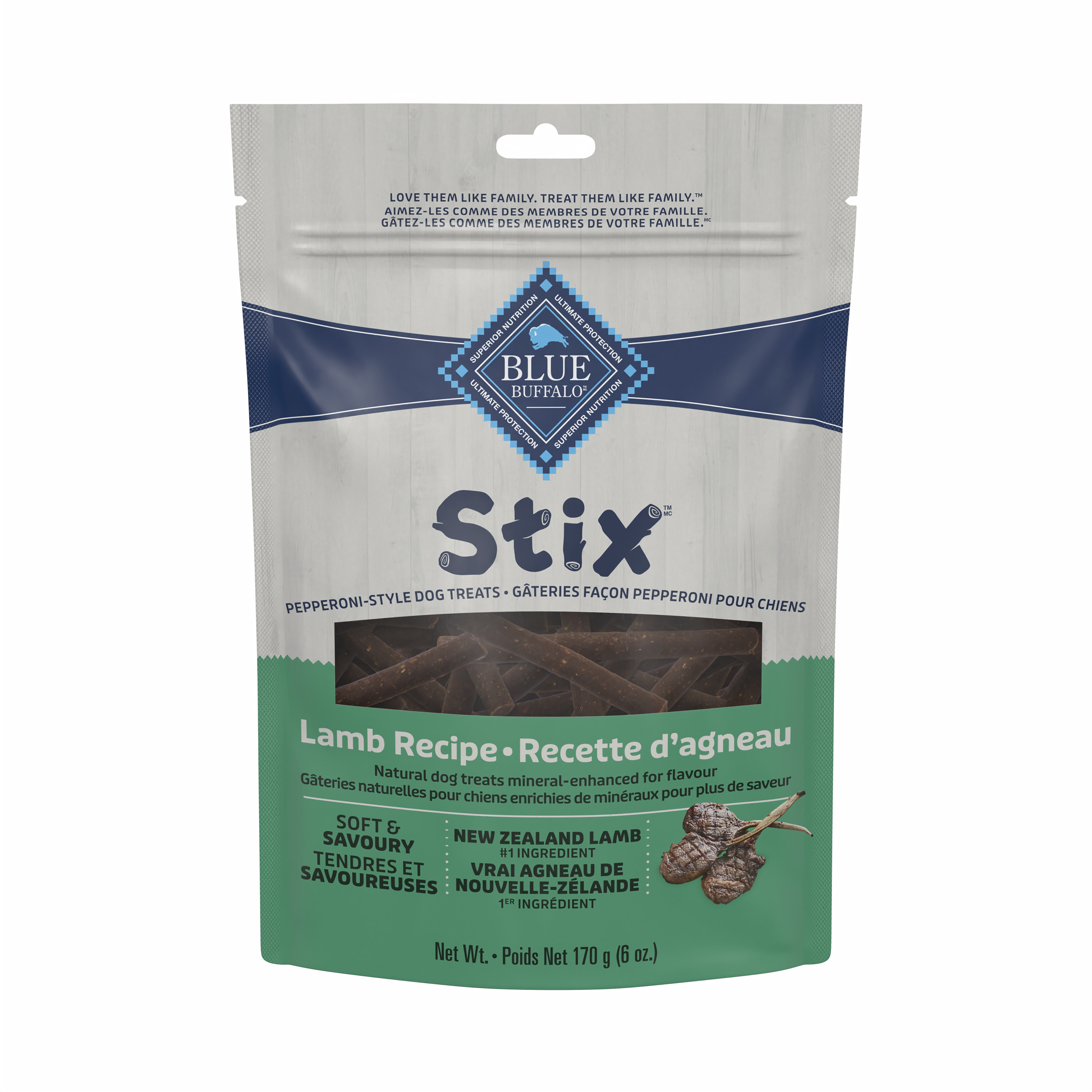 Blue Buffalo Stix Natural Soft-Moist Dog Treats, Lamb Recipe 6-oz Bag