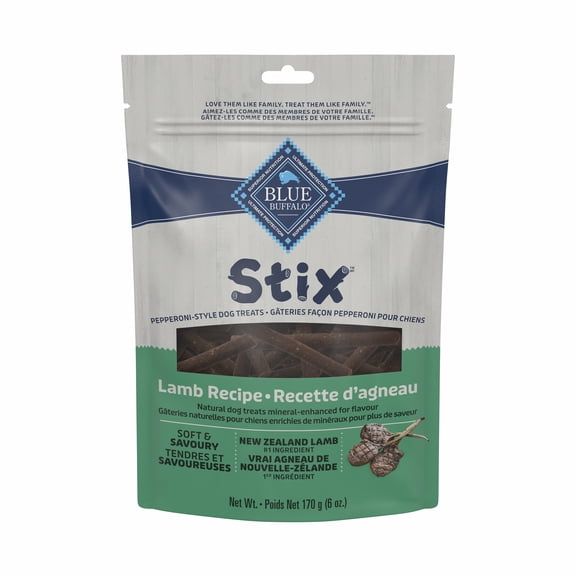 Blue Buffalo Stix Natural Soft-Moist Dog Treats, Lamb Recipe 6-oz Bag