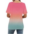 thumbnail image 4 of TIMIFIS Trendy Tops for Women Gradient Color Shirts Crew Neck Summer Short Sleeve Pullover Spring Lightweight Comfy Going Out Holiday Vacation Outfit Blouse Tops, 4 of 7