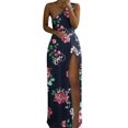 thumbnail image 4 of Lenago Robe Maxi Grande Taille pour Femmes Mode Décontractée Été Sans Manches Imprimé Robe Fendue à une Épaule Robes de Plage d'Été en Liquidation, 4 of 5