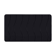 Black Absorbent Bathroom Rug Non Slip Floor Mat Soft Microfiber Shower Mat Machine Washable Quick Dry Bath Mat For Tub Shower Room Living Room Bedroom 16X24 Inches