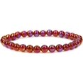 thumbnail image 1 of Bracelet Extensible Unisexe en Perles Rondes de 6 mm en Pierre Précieuse d'Agate Rouge Aura Aqua Naturelle 7 Pouces, 1 of 3
