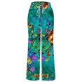 thumbnail image 2 of Birdeem Pantalon de Détente à Jambe Grand pour Femmes, Confortable et Décontracté, Pyjama, Imprimé Floral, Taille Élastique, 2 of 4