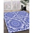 thumbnail image 3 of Ahgly Company Machine Washable Indoor Rectangle Transitional Ocean Blue Area Rugs, 6' x 9', 3 of 7